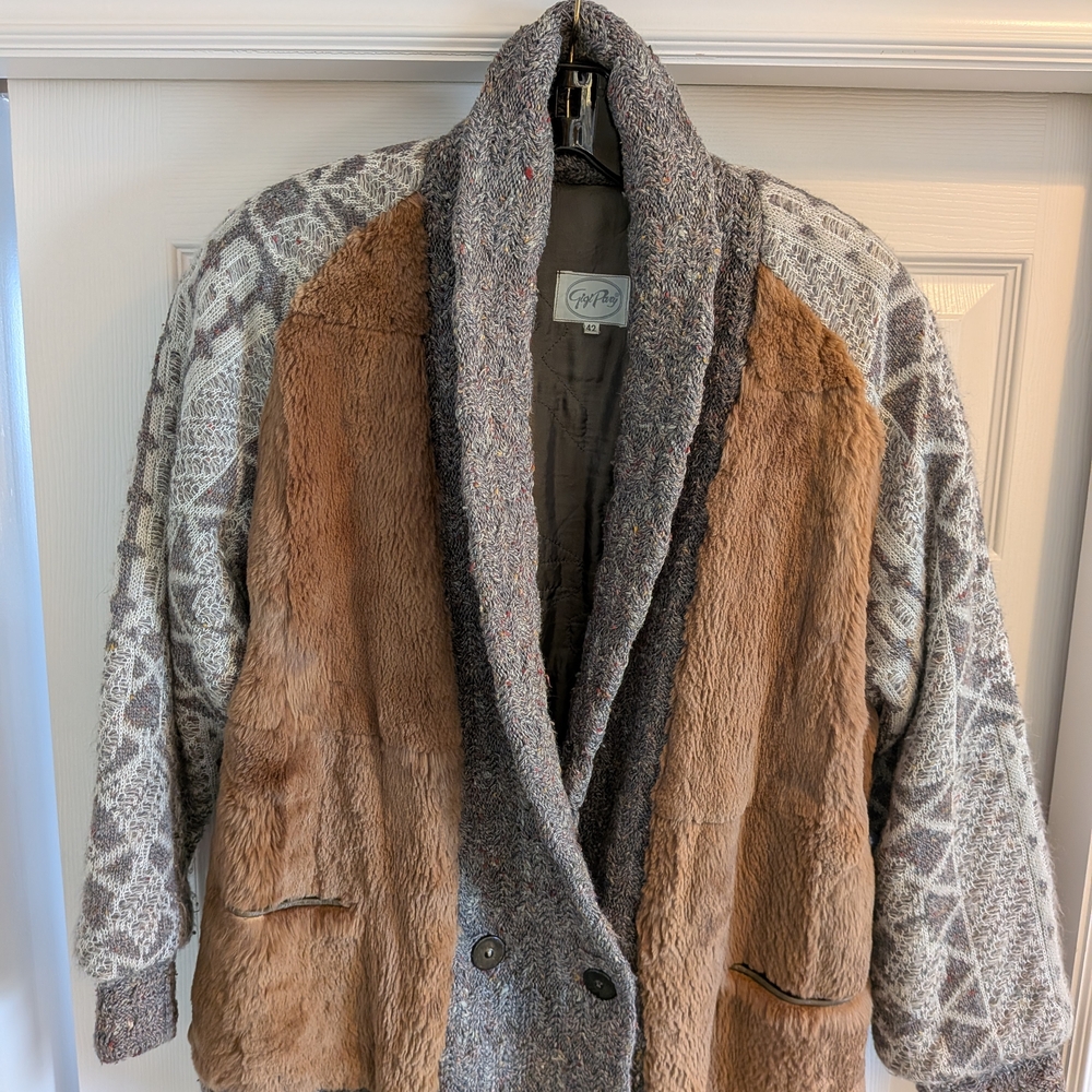 Cozy Brown and Gray Patterned Jacket